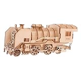 HEALSOPTHY Holzpuzzle Dampflok Modell DIY Holzspielzeug Kreatives Lernspielzeug für Hand Auge koordination Sicher und Poliert