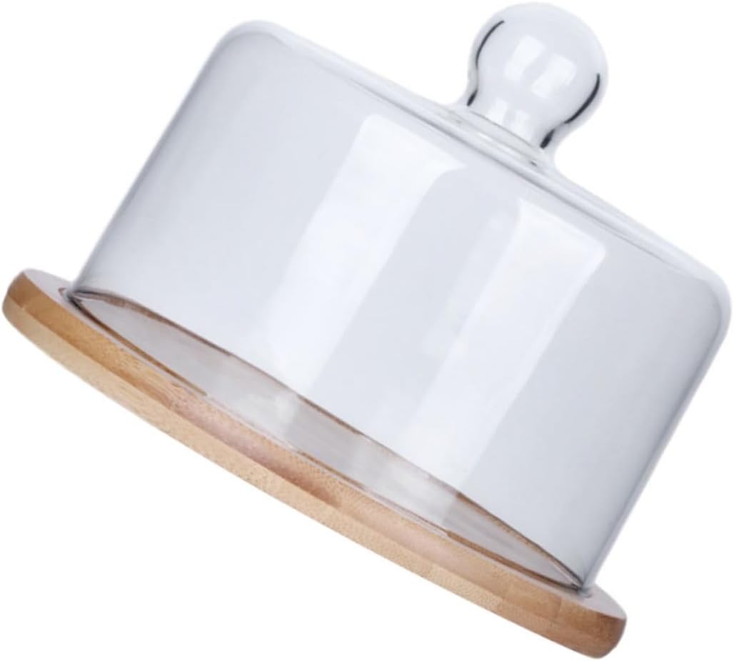 Large Glass Cake Cover with Tray, Dustproof Dessert Dome Food Protective Cover for Home Baking Display and Serving