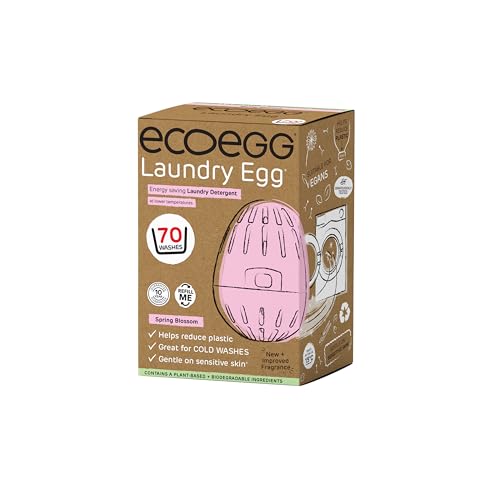 Ecoegg Ovo de lavandaria | Detergente e substituição do condicionador de tecido | Sensíveis e sem enzimas, fosfatos, óleo de palma, cloro | pele sensível | Spring Blossom 70 Washes