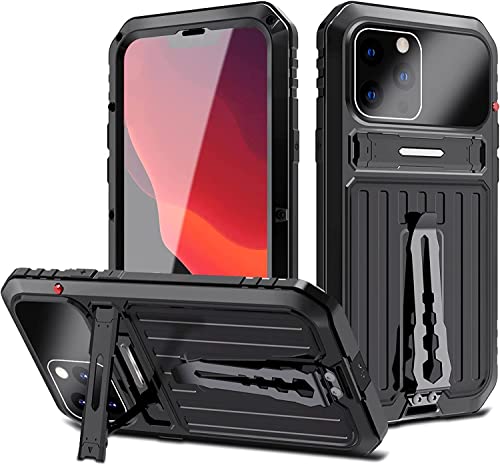 Coque iPhone 13 Pro solide contre les fissures avec protège-écran et support béquille