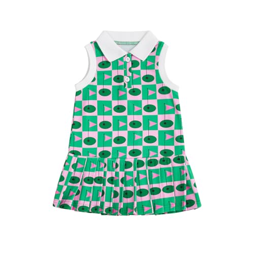 Toddler Baby Girl Golf Outfit Sleeveless Polo Pleated Dress Kids Little Girls Summer Athletic Workout Clothes
