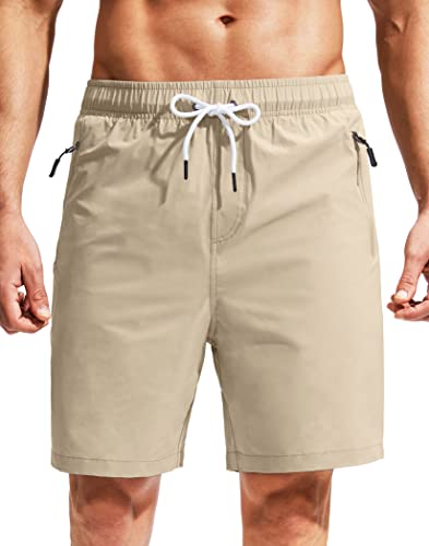 Viodia Men's Swim Trunks with Compression Liner Quick Dry Board Shorts Swimsuit Swimwear for Men with Zipper Pockets2