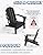 POLYDUN Adirondack Chair with Cup Holder, Folding HDPE Patio Chairs, Outdoor Plastic Fire Pit Chair, Wood Texture, Lawn Chairs for Deck, Porch, Backyard, Garden, Black