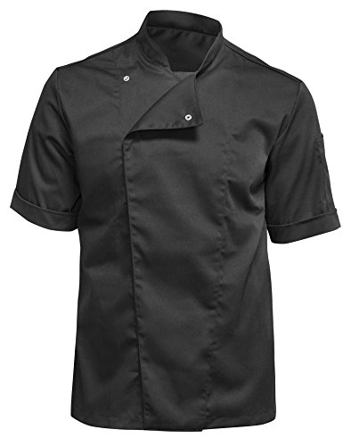 strongAnt® - Veste de Cuisine Chef Noire Homme Professionnel Manches Courtes Noir M - Image 7