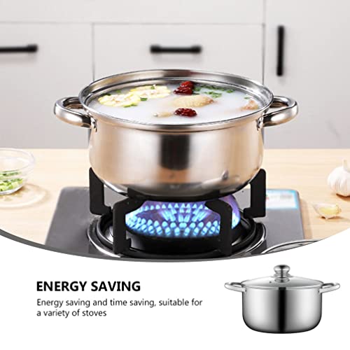 Luxshiny Stainless Steel Soup Pot 8.66In 2L with Glass Lid Multi-Functional Stockpot for Induction and Various Stoves Corrosion Resistant High Temperature Cooking - Image 3