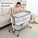 Cowiewie Bassinet Bedside Sleeper, Portable, Breathable, Adjustable Baby Bedside Bassinet for Peaceful Nights, Light Grey