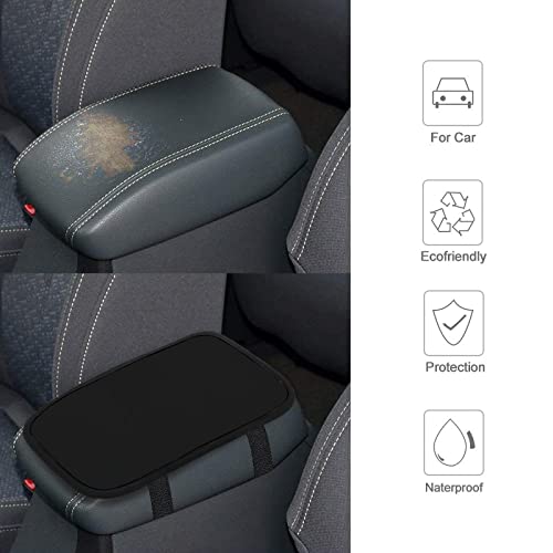 Angeljuan Custom Car Armrest Cushion Personalized Text Photo Logo Customize Auto Center Console Armrest Pad Cushion Universal Deco Pad Center Console Cover For Car Seat Handrail Box, Black, 1Pcs #TOP3