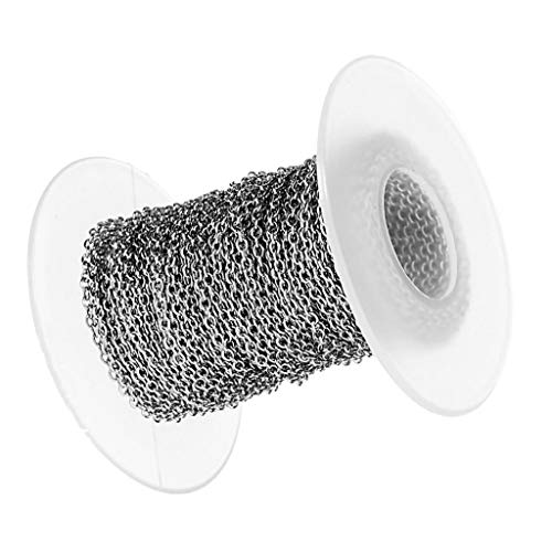 Generic 1 Rolo de aço Inoxidável Cruz Correntes Cabo Corrente Prata Jóias Makings - 1mm