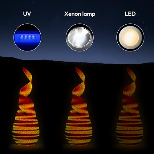 Image of AMOLEN PLA 3D Printer Filament 1.75mm, Glow in the Dark Shiny Multicolor Red Yellow Filament, Fast Color Change Filament for 3D Printer, Best with UV Lamps, 1kg Spool, Dimensional Accuracy + /- 0.02 mm