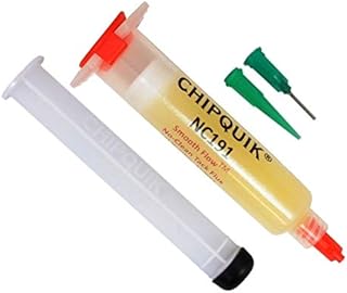 Chip Quik NC191 Smooth Flow Tack Flux No-Clean in a 10cc syringe w/plunger & tip