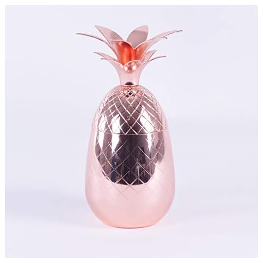 Homevibes Taza De Coctel, Vaso de Piña con Tapa, Copa De Acero Inoxidable, Copa para Cóctel, Copa De Vina, Ideal para Coctel o Decoración 50cl