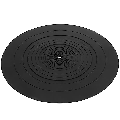 FUNOMOCYA Turntable Platter Mats Vinyl Record Player Pad Silicone Material Record Player Accessories Black