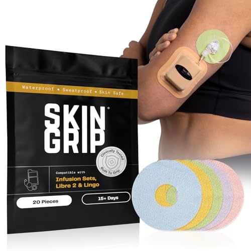 Image of Skin Grip Freestyle Libre 2 & Lingo Sensors Cover - Compatible with Infusion Sets, Waterproof Adhesive Tape, Covers w /Cutout (Not for Libre3), Lasts 10-15 Days, CGM Sensor Patches (Pastel Pack)