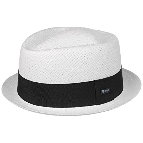 Lipodo Amatillo White Pork Pie Straw Hat Women/Men White 7 1/4-7 3/8