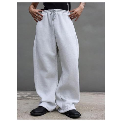 Mens Baggy Sweatpants Open Bottom Wide Leg Sweat Pants with Pockets Big and Tall Loose Cotton Joggers Y2k Streetwear2