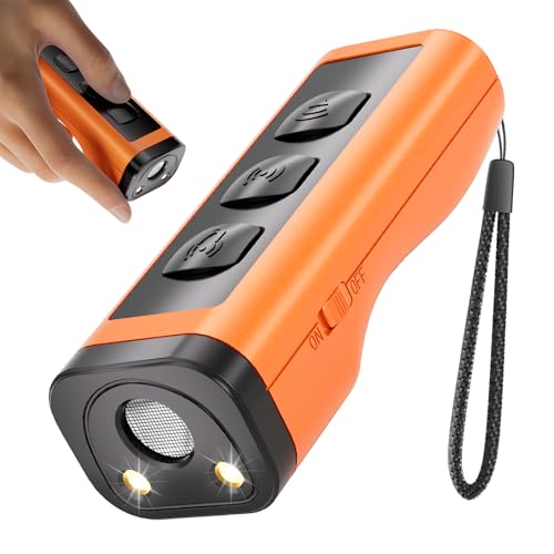Dog Bark Deterrent Devices Rechargeable Anti-Barking Device for Dogs 50ft Long Range Ultrasonic Correct Your Dog’s Bad Behavior at the Push of aButton Better Than Shock Collars or Dog Training Collars