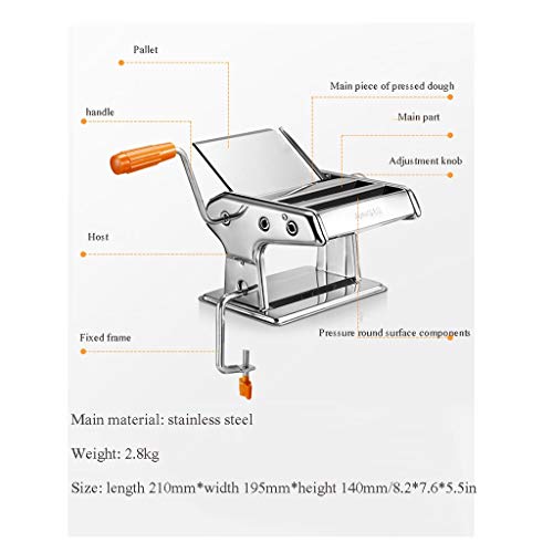 xinxinchaoshi Pastamaker Nudelmaschine Haushalt Manuelle Nudelmaschine Edelstahl Kleine Nudelmaschine, Nudelmaschine for… – Bild 3