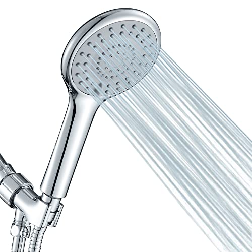 High Pressure Shower Head with Handheld, 5 Functions Shower Head Hand-held High Flow Handheld Shower Head with Hose, Bracket Rubber Washers