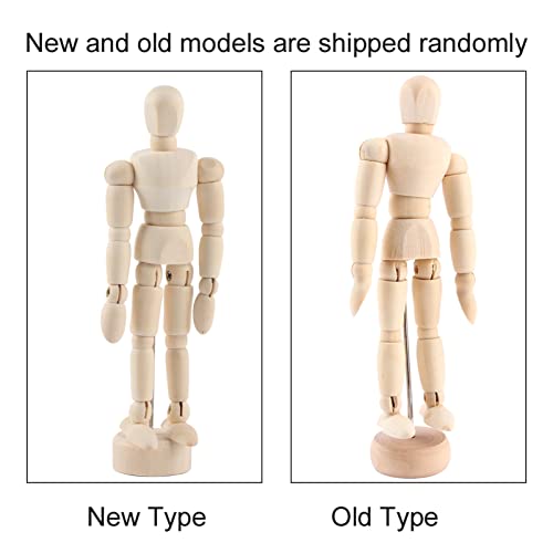 Hilitand 4.5" Wooden Human Mannequin Figure Model With Stand For Table Display,Manikin Painting Drawing,Art Sketch Movable Limbs,Flexible Fully Jointed #TOP4