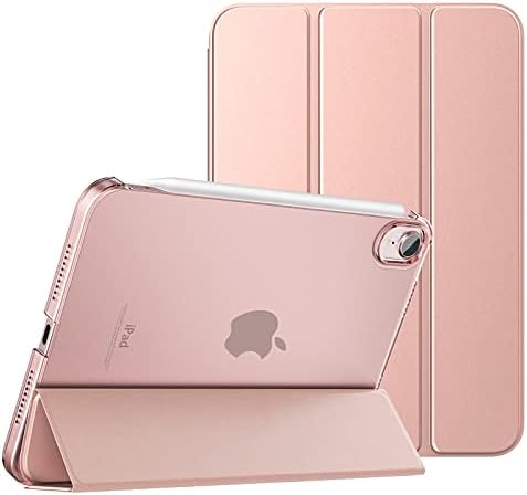 MoKo Case Fit New iPad Mini 6 2021 (6th Generation, 8.3-inch) - Slim Lightweight Hard Clear Back Shell Stand Cover with Translucent Frosted Back Protector, with Auto Wake/Sleep, Space Gray