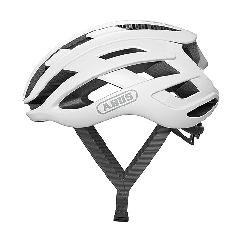 ABUS Casco de ciclismo de carretera AirBreaker - casco de ciclismo de alta gama para ciclismo profesional - para adolescentes y adultos - casco para hombre y mujer - blanco, talla S