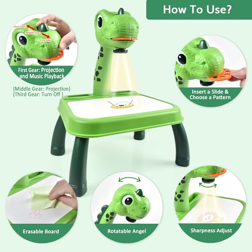Miniatura 3 de Mesa De Pintura Con Proyector De Dibujo Para Niños, Tablero De Dibujo Para Niños Con Luz Y Música, Niños A Partir De 3 Años