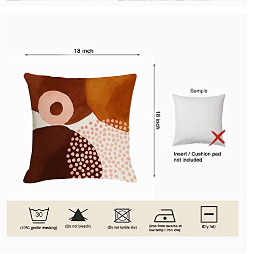 Jartinle Burnt Orange Fall Abstract Art Throw Pillow Covers 18X18 Accent Mid Century Modern Pillow Covers Geometric Minimalist For Couch Set Of 4 #TOP6