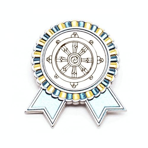 Broche ronde Culture Gouvernail en métal taille M au design gravé épuré
