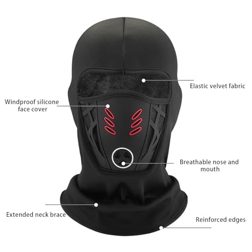 Máscara Térmica – Casco De Esquí A Prueba De Viento, Capucha De Motocicleta Transpirable para La Protección del Viento De Invierno | Ideal para Snowboard, Esquí Y Moto - imagen 8