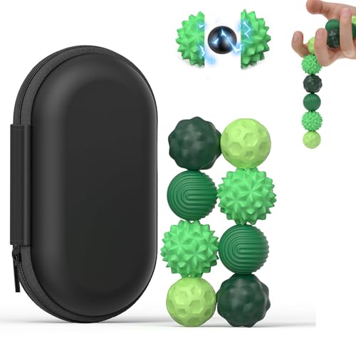 8 Stück Magnetische Fidget Toys, Magnetkugeln Stressball Silikon Sensorik...