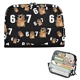 Gredecor Large Pencil Case Pouch, Capybara in Glasses 67 Pencil Bag with Zipper, Pen Bag Wide Opening, School Supplies Pencil Boxes for Girls Boys Men Women