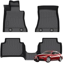 Priprilod Floor Mats Fit for Alfa Romeo Giulia Sedan RWD 2017-2024 All Weather Protector TPE Floor Liners Custom Fit Car Mats Non-Slip,Only Sedan RWD