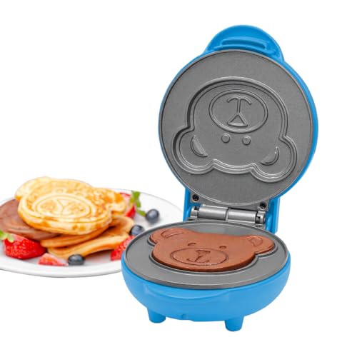 Innoteck Bear-Shaped Mini Waffle Maker 550W – Blue Non-Stick Plates, Quick Heating, Cool-Touch Handle & PFOA-Free Chaffle Maker for Kids’ Breakfasts, Snacks & Treats - Image 7
