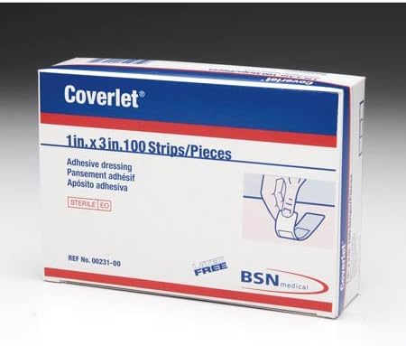 Latex-Free Adhesive Dressings Strips - 1 inch X 3 Inches-100 / Box (3 Pack)
