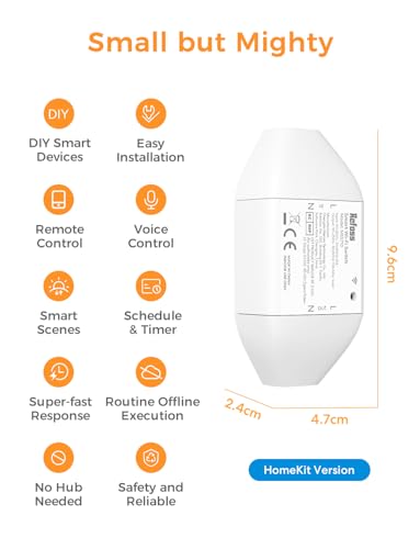 Miniatura 2 de Refoss Wifi Switch Funciona Con Apple Homekit, Interruptor Inteligente Universal Para Siri, Alexa, Google Home, Interruptor Wifi Con Mando A Distancia, Control Por Voz, 2 Piezas