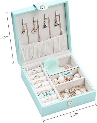 Boîte de rangement de bijoux en cuir avec tiroirs de tri - 2