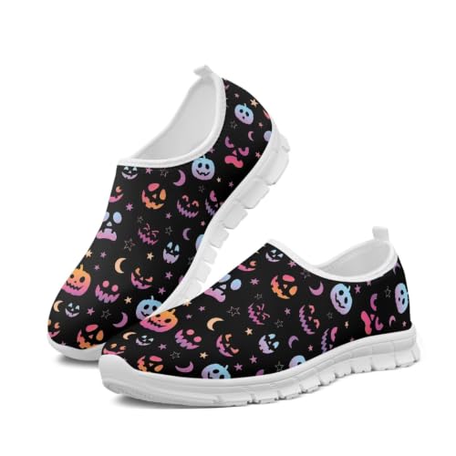 Image of Floral Sneakers for Women Colorful Art Shoes for Women Slip On Casual Work Shoes