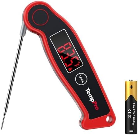 TempPro TP19 Waterproof Digital Meat Thermometer for Grilling wit...