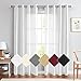 Vangao White Curtains 84 inches Long Faux Silk Opaque Curtain Light Filtering Living Room Satin Drapes Privacy Window Treatments Set for Bedroom, Grommet Top,2 Panels