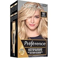 L'Oréal Paris, Permanent Hair Dye, Radiant Colour With Up To 100% Grey Coverage, Préférence, 9.1 Viking Light Ash Blonde