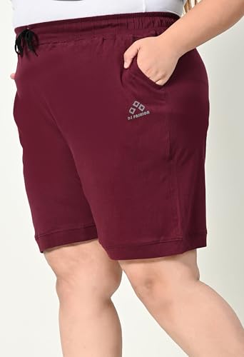 Image of Women's Plus Size Bermunda Shorts | Knee Length Cotton Short | Half Pants for Womens