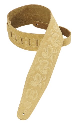 Sangle pour guitare en cuir Levy's PMS44T03 tan de 7.6cm de large