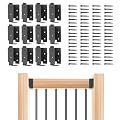 Meruzy 12 PCS Steel Deck Railing Brackets Connectors, 2x4 Brackets for Wood Fence Railing Handrail