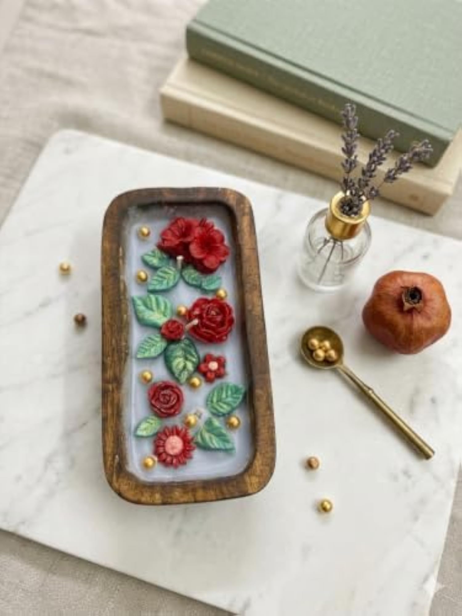 Decorative Wooden Boat Candle