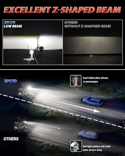 Image of XPCTD 7 Inch Motorcycle LED Headlight 4.5 inch Fog Passing Lamps DOT Kit Compatible with Harley Davidson Street Glide Road King Electra Glide Fatboy Ultra Classic Heritage Softail Slim Deluxe