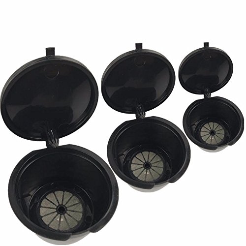 Decdeal 3 Pcs Filtros Recarregáveis ​​Ecologicamente Sustentáveis ​​Filtros Suporte de Copo Cápsula