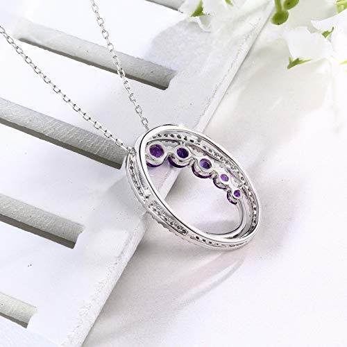 Pendentif en argent améthyste naturelle perles rondes article de collier