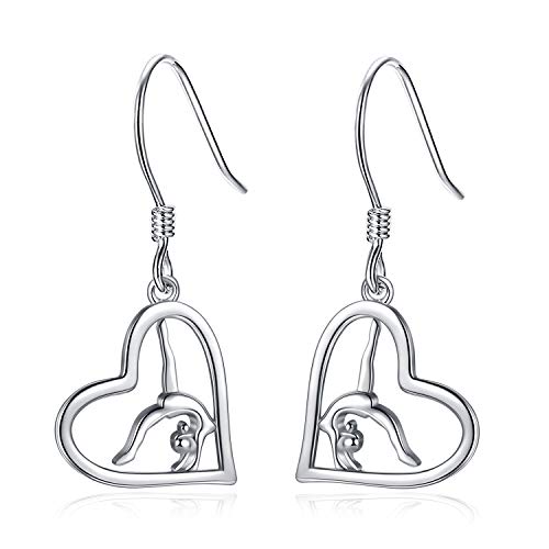 Image of Gymnastics Gifts for Women Gymnast Stud Earrings 925 Sterling Silver Team USA Gymnastics Fashion Jewelry Sport Birthday Christmas Gifts