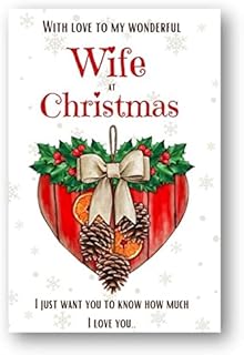 Second Ave Wonderful Wife Christmas Heart Love You Romantic Xmas Holiday Festive Greetings Card