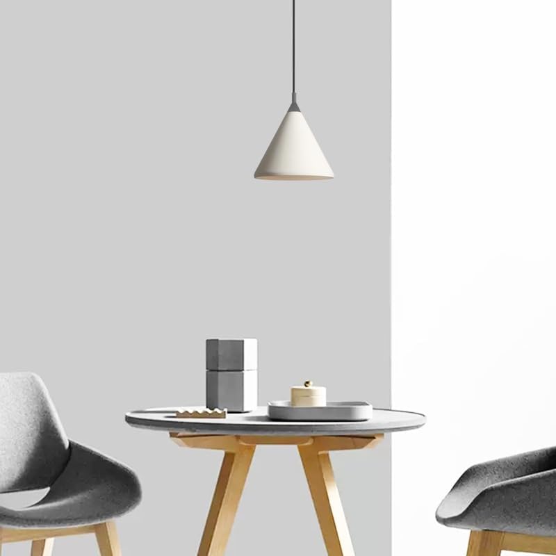 Miniatura 5 de Lámpara colgante de cemento blanco, lámpara colgante de techo de comedor retro nórdico, moderno, simple, de una sola cabeza, para cocina, isla,